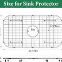 GUUKIN Sink Protectors for Kitchen Sink Bottom, 24" x 12"Stainless Steel Sink Protector with Center Drain Hole, Sink Rack with Extra Replacement White Rubber Feet