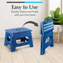 Handy Laundry Folding Lightweight Step Stool - Sturdy Enough to Support Adults and Safe Enough for Kids - Opens Easy with One Flip - Great for Kitchen, Bathroom or Bedroom (Blue) (9 Inch)