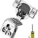 Ravinte 20 Pack 10 Pair 1-1/2 inch Overlay Cabinet Hinges Kitchen Soft Close Hidden Door for Kitchen Cabinet Stainless Steel Adjustable Hinges Satin Nickel Hardware