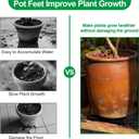 Plant Pot Feet & Risers - 12 Pcs of Planter Feet for Outdoor Pots,Plant Risers for Pots Outdoor,Pot Feets for Indoor Outdoor Planters & Gardening Plant Container (Black)