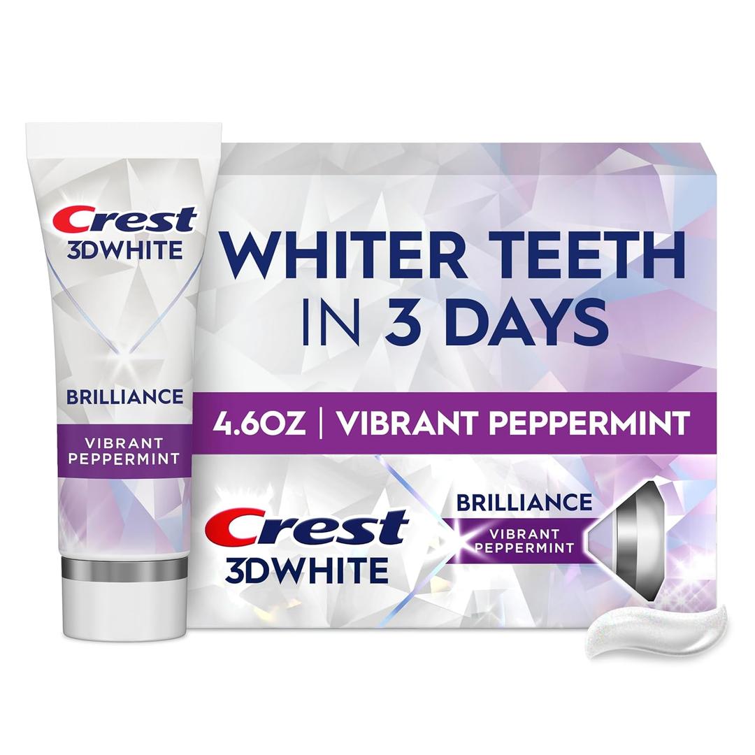 3D White Brilliance Vibrant Peppermint Teeth Whitening Toothpaste, 4.6 oz