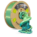 OVERTURE Silk PLA Dual Color Filament 1.75mm, Bi-Color Shiny PLA Finish, Smooth & Glossy, 1kg Spool (2.2lbs), Ideal for Cosplay Jewelry & Home Decor (Silk Blue-Yellow)