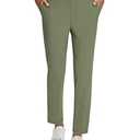 baleaf Womens Business Casual Pants Stretch Travel Pants On Airport with Zipper Pockets Dressy Slacks Golf Work Pull on, L