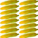 Taiyin 16 Pcs Plastic Artificial Corn Lifelike Corn Cob Fake Realistic Vegetable Stalks Simulation Vegetable Decorations Imitation Maize Decoration for Photo Prop, Green, Yellow
