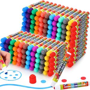 Crtiin 180 Pack 12 Colors Bingo Daubers Dot Markers Supplies Art Markers Paint Craft for Art and Crafts Painting Supplies Drawing Coloring