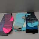 Doctor's Select 3 Pairs Plus Size Compression Socks Wide Calf - Up to 6XL | 20-30 mmHg Compression Socks for Women Wide Calf | Blue, Light Blue, Purple & Pink (Stripes)