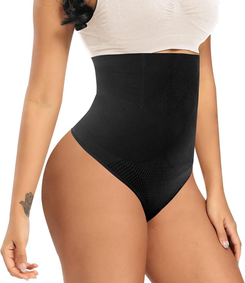 Tummy Control Thong Shapewear for Women High Waist Shaping Underwear Seamless Body Shaper Panties Girdle (Large, #2 Black Thong(high Rise)) Tummy Control Thong Shapewear for Women High Waist Shaping Underwear Seamless Body Shaper Panties Girdle (Large, #2 Black Thong(high Rise))