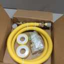 PLUMBINGMASTER 48" Flexible yellow Coated Corrugated line kit for Dryer Stove Range, Flexible Stainless Steel Gas Dryer Kit - 5/8" OD(1/2" ID) Dryer Gas Line with total 6 Connectors—— 3/4" MIP & 1/2"