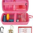 MGZNMTY Travel Carrying Case Compatible with Asthma Inhaler Spacer for Adults and Children, Masks, Inhaler Holder with Asthma Alert Tag and Medical Card, Carabiner (Only Case) (Pink)