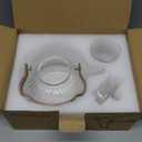 40OZ/1200ML Glass Pumpkin Teapot with Removable Infuser & Lid, Stovetop & Microwave Safe Clear Borosilicate Glass Tea Maker Water Kettle for Loose Leaf Blooming Tea