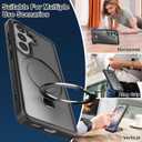 Feitenn for Samsung Galaxy S26 Case with Magnetic Ring Holder Stand Kickstand [Compatible with Magsafe] [Wireless Charging] Shockproof Cases Protective Cover for S26 Men Women 6.3", Black