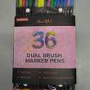 36 Dual Brush Markers for Adult Coloring Books - Fine & Brush Double Pens for Journaling, Calligraphy, Drawing, Art + Craft Supplies for Gifts Trendy Stuff