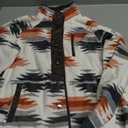 SELINK Womens Fleece Jacket Western Aztec Print Long Sleeve Snap Button Down Shacket Jackets with Pockets , Medium, Grey 