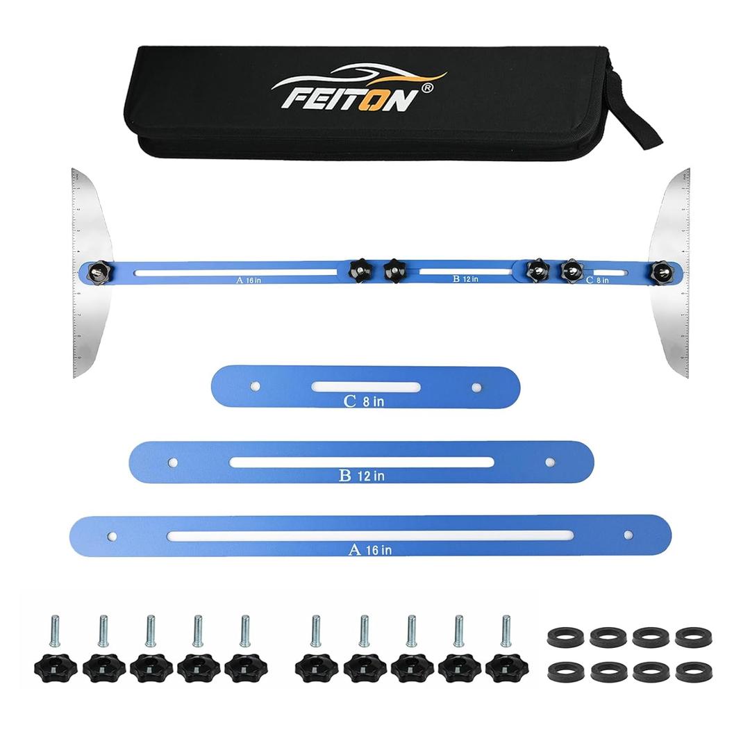 FEITON Stair Tread Template Tool with Portable Storage Bag, Stair Tread Shelf Layout Tool Set Measuring (Blue), S1, Blue+Bag