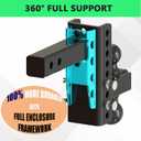 Adjustable Trailer Hitch For 2 Inch Receiver, Dual Ball 2'' & 2-5/16'' with 22,000 LBS Max GTW, 6'' Drop/Rise Tow Hitches, Premium Manganese Steel, Bulletproof Locking Pin, Anti Rust, Anti Rattle (6")