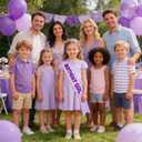2 x Purple Kpop Birthday Girl Sash, Kpop Theme Birthday Sash with Safety Pin, Light Purple Birthday Sash for Women Girls, Birthday Party Decorations Favors for Birthday Party, Photo Booth Props, PCS 2