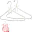 GALPADA 2pcs Artificial Pearl Bowknot Clothes Hangers for Home Use Space-Saving Design Material Creative Closet Organization for Dresses and Coats