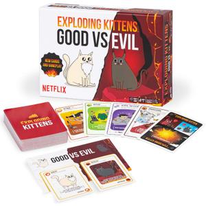Exploding Kittens Good vs. Evil 2-5 Players - Ages 7+ - Inspired by Netflix Show - Party & Family Card Game for Kids & Adults