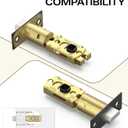 Amerdeco 3 Pack Privacy Door Handles, Black and Brushed Gold Interior, Knurled Lever, Heavy Duty for Bedroom and Bathroom, Reversible Keyless for Right & Left Side AM0021