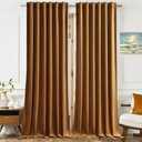 Timeper Gold Brown Velvet Curtains 120 inches 2 Panels, Light Blocking Curtains for Bedroom Living Room Thermal Insulated Luxury Super Soft Window Drapes,Back Tab & Rod Pocket,W52 x L120 inches
