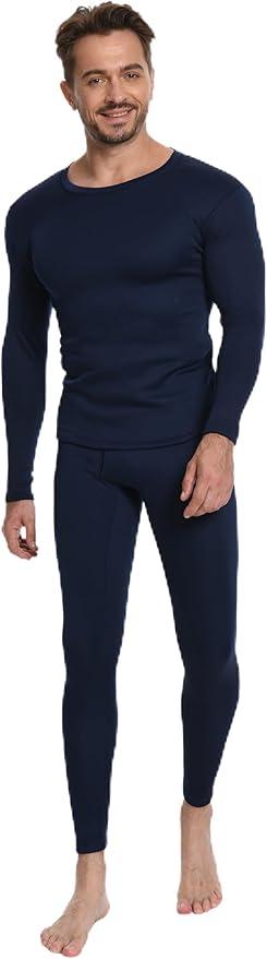Thermal Underwear for Men Long Johns with Fleece Lined Base Layer Men Cold Weather Top Bottom, Size S