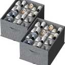 FHSQX 2 Pack Shoe Organizer for Closet, Foldable Shoe Organizer, Fits up to 24 Pairs,Storage Containers With Bottom Support for Shoes