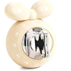 Cooking Timers for Kitchen, Mechanical Kitchen Timer for Cooking with Loud Alarm, No Batteries Required, Magnetic Back of Kitchen Timer for Classroom, Home, Study and Cooking(Milky White)