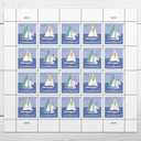 Sailboats Postcard Stamps (4 Sheets (80 Stamps))