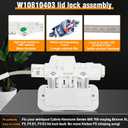 W10810403 W10861642 W10787836 for Whirlpool Cabrio Washer Lid Lock Replacement Include W11237157 Lid Lock Bezel Fit for Whirlpool Cabrio Kenmore Series 600 700,  XL