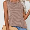 SOLY HUX Women's Tank Tops Crew Neck Sleeveless Ribbed Knit Casual Summer Top (XXL)