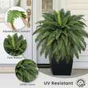 FOREST PRINCE 42" Artificial Boston Fern Large Bush Plants, 2 Bundles of Fake Ferns with 65 Fronds for Outdoors Home Decor