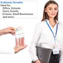 Durable & Heavy-Duty ID Badge Holders ~ Premium Quality, Clear Plastic, Waterproof & Dustproof ~ for Work, Moms, Teachers, Tours, Events, Cruises & More (25 Pack, Vertical, 4 x 3) by Stationery King