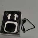 Wireless Touchscreen Earbuds with Smart Touch Screen Case - TWS True Wireless Bluetooth 5.4 Headphones - ANC Active Noise Cancelling - Blue Tooth Earphones for iPhone Android (White)