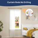 ENJOYBASICS No Drill Curtain Rods for Window 28 to 47 Inches, 5/8 Inch Diameter Renter Friendly Drapery Rod with Adhesive Brackets without Drilling, Adjustable from 27 to 52 Inches, Gold