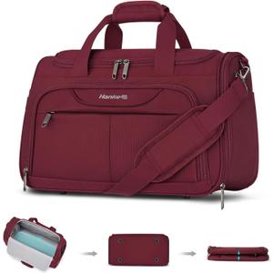 Hanke Underseat Carry On luggage Bags for Travel, Foldable Travel Bags for Women, Soft Lightweight Personal Item Travel Bag Small Carry On Bags for Airplanes, Travel Tote Bags for Women Men.Burgundy