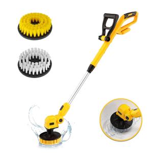 Electric Spin Scrubber Compatible with Dewalt 20v Max Battery(Tool Only), 700RPM Brushless Shower Cleaning Brush, Telescopie Long Handle, 2 Brush Heads for Tub, Tile, Bathroom, Kitchen, Car