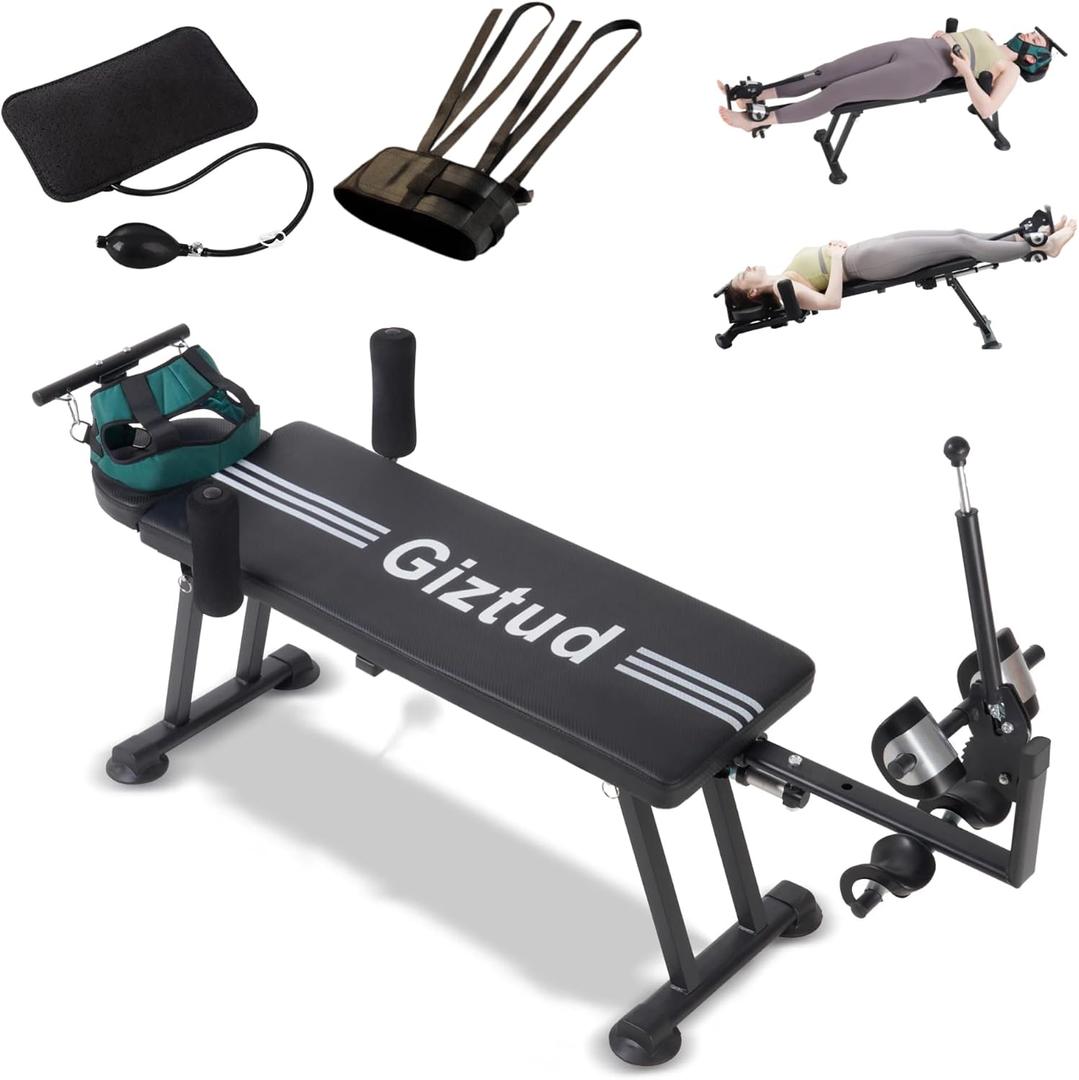 Electric Spinal Decompression Table, 400 LBS Heavy Duty Motorized Full Body Traction Table, Non-Inversion Spine Stretcher Bench for Safe Daily Use