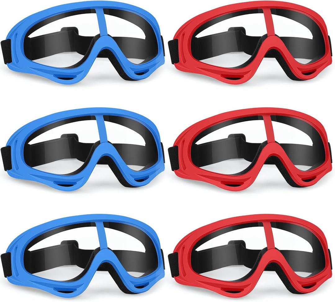 Protective Goggles, Safety Glasses Eyewear Compatible with Nerf Guns for Game Battle (6 Pack Goggles)
