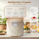 Mini Rice Cooker, Small Rice Cooker 2 Cup Uncooked(4 Cup Cooked), Portable Non-stick Electric Rice Maker, for Dorm Travel Office 1-2 Person, 12 Hours Timer Delay & Keep Warm, Beige