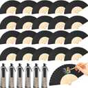 100 Pcs Wooden Wedding Fans for Guests, Paper Wedding Fans Bulk Folding Hand for DIY Crafts Wedding Party Gifts Photography Props
