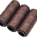 3 Rolls Weaving Threads Sewing Threads for Wig Making Hand Sewing Hair Weft & DIY Craft (Brown)