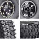 Hobbypark Brass 1.0 Beadlock Wheels and Tires for TRX4M Upgrades Axial SCX24 1/24 RC Crawler Replacement Parts, Set of 4 (Type A)