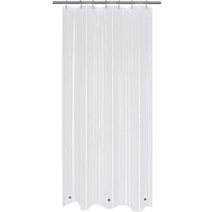 Mrs Awesome Small Stall Shower Curtain Liner 36 x 72 inch, PEVA 8G Thick & Heavy Duty, 3 Bottom Magnets, Waterproof, 36x72, Clear