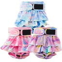 Reusable Dog Diapers Female Washable, Premium Doggie Diaper for Dogs, Pack of 3, Highly Absorbent Small Dog Diaper for Heat, Incontinence and Puppy Training(S)