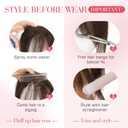 Hairro Clip In Bangs Human Hair Extensions For Women Wispy Air Bang Clip On Hair Toppers Remy 3D Cover Short Thin Topper Hairpieces 11 Inches 14.5g #02 Dark Brown