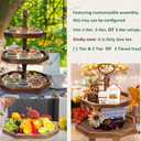MRPAPA Tiered Tray Stand Wood Tier Serving Tray, Three Decorative Trays, Wooden Cupcake Stand 3 Tiered Farmhouse Trays for Home Decor(L 13.8 W 12.5 H 21.8)