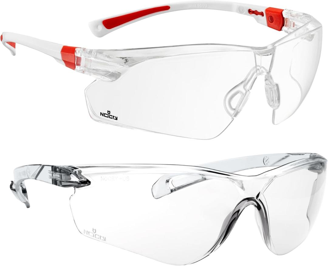 NoCry Safety Glasses with Clear Anti Fog Scratch Resistant, UV Protection & Lightweight Safety Glasses with ANSI Z87.1 Rated, Clear, Scratch Resistant