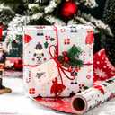 Retrify Christmas Wrapping Paper - Nutcracker Stars Girl Dance and Snowflake Pattern Metallic Gold Foil Shine Gift Wrap Paper for Holiday Shower Party Celebration - 17 Inch x 32.8 Feet Mini Roll