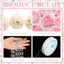 19 Pack Wedding Hanging Centerpiece Set Acrylic Crystal Garland Flower Kissing Balls Artificial Rose Crystal Gems Bead Garland Strands and Thread for Wedding Engagement Party Tree Decorations