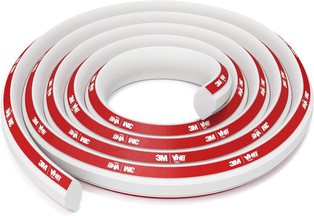 TIS Peel and Stick Trim Molding with 3M Tape  118 Inch White Flexible PVC Trim, Corner Molding Trim Peel and Stick, Flexible Quarter Round Molding for Floor Trim and Edges